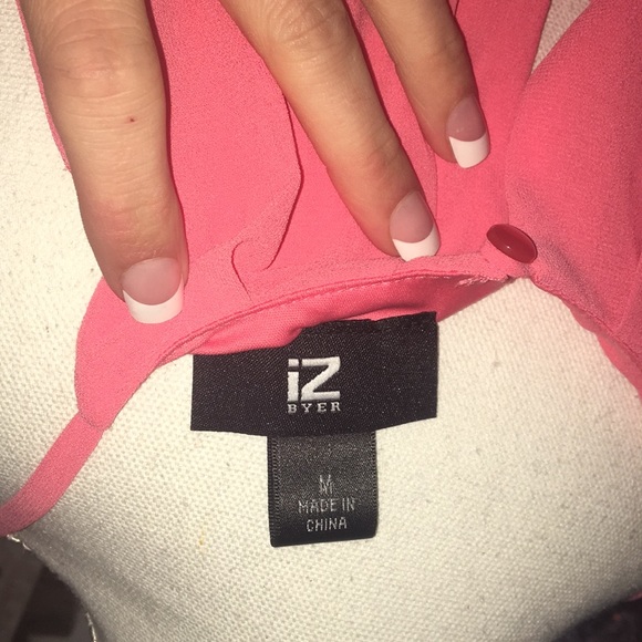 IZ BYER Coral/Navy Color Block Dress M NWOT - Picture 3 of 5